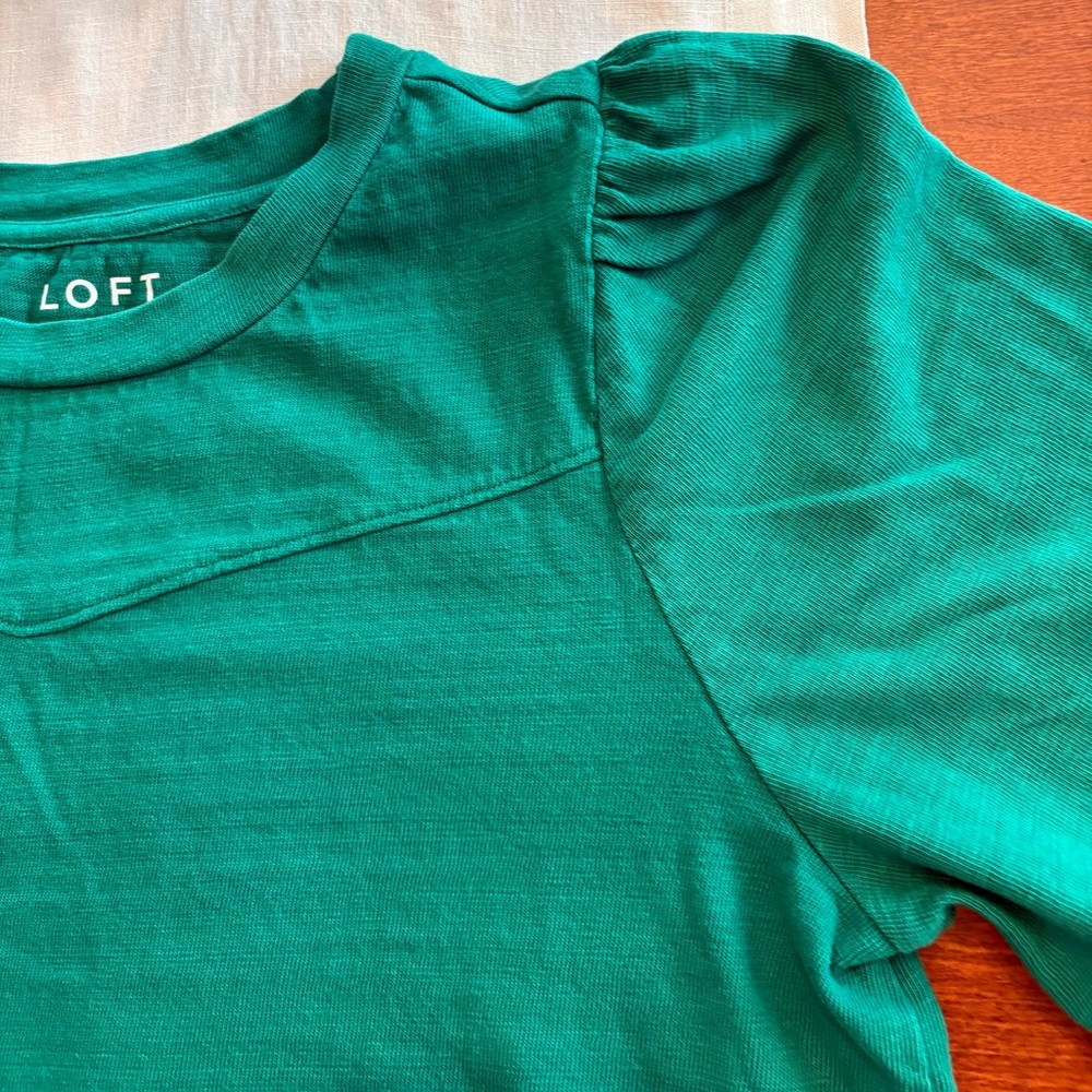 LOFT Emerald Green Elevated Sweatshirt Sz XL - Picture 6 of 6
